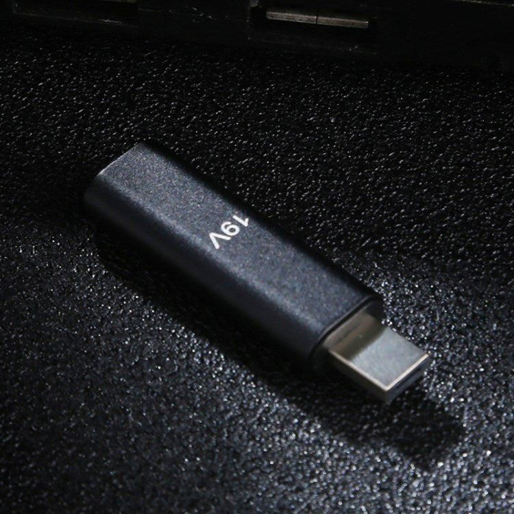 19V Type C Female to PD Male Aluminum Alloy Adapter Converter for ASUS - Black