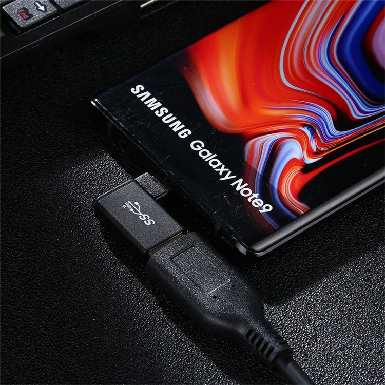 90 Degree Right Angle Type C Male to USB 3.0 Female Converter 10Gbps Data Adapter