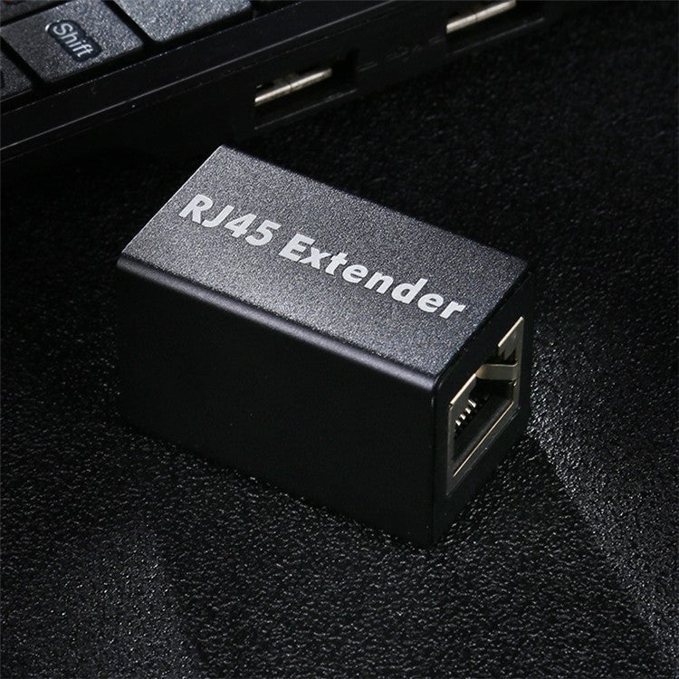 RJ45 Female to Female Connector Inline LAN Plug Ethernet Cable Extender Adapter Black