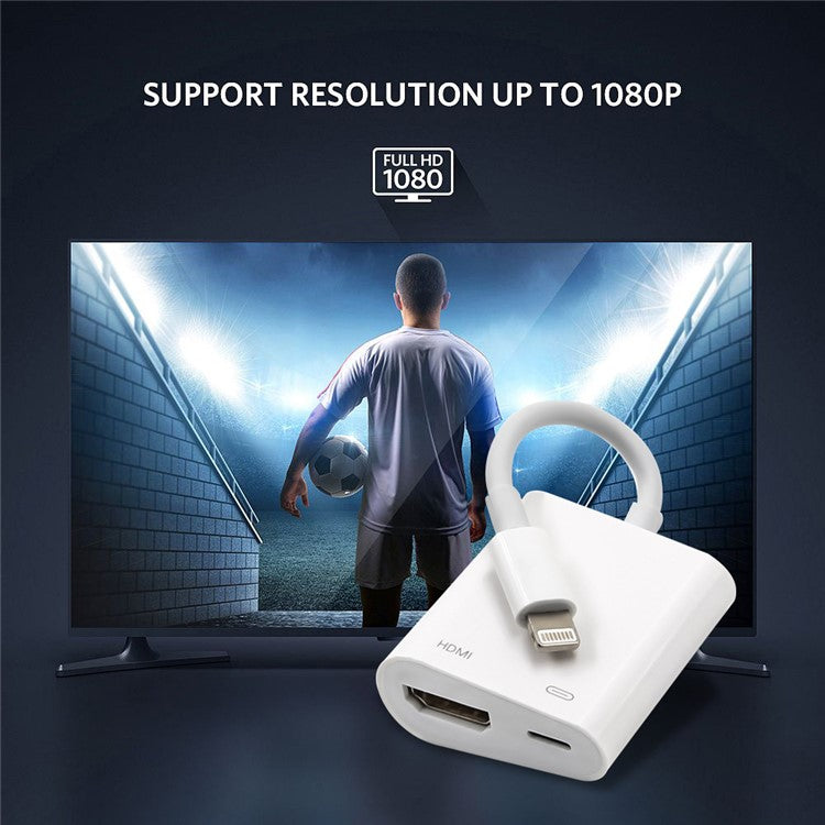 Lightning to HDMI Digital AV Adapter 1080P Converter for HDTV/Projector/Monitor