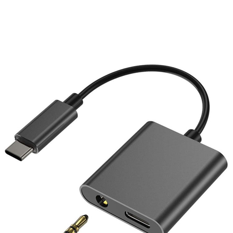 BLUEKEY 3.5mm AUX Audio Cable 2 in 1 USB Type-C Charge Headphone Adapter for Huawei Xiaomi