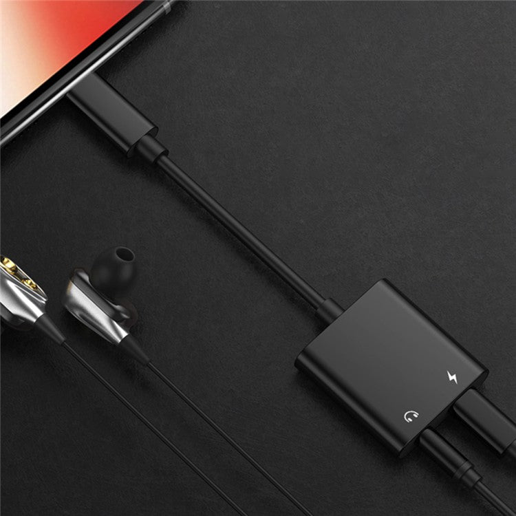 BLUEKEY 3.5mm AUX Audio Cable 2 in 1 USB Type-C Charge Headphone Adapter for Huawei Xiaomi