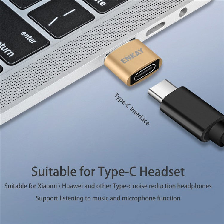 ENKAY HAT PRINCE ENK-AT105 USB Male to Type-C Female Adapter Connector Support Fast Charge Data Transfer - Gold