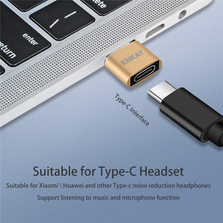 ENKAY HAT PRINCE ENK-AT105 USB Male to Type-C Female Adapter Connector Support Fast Charge Data Transfer - Black