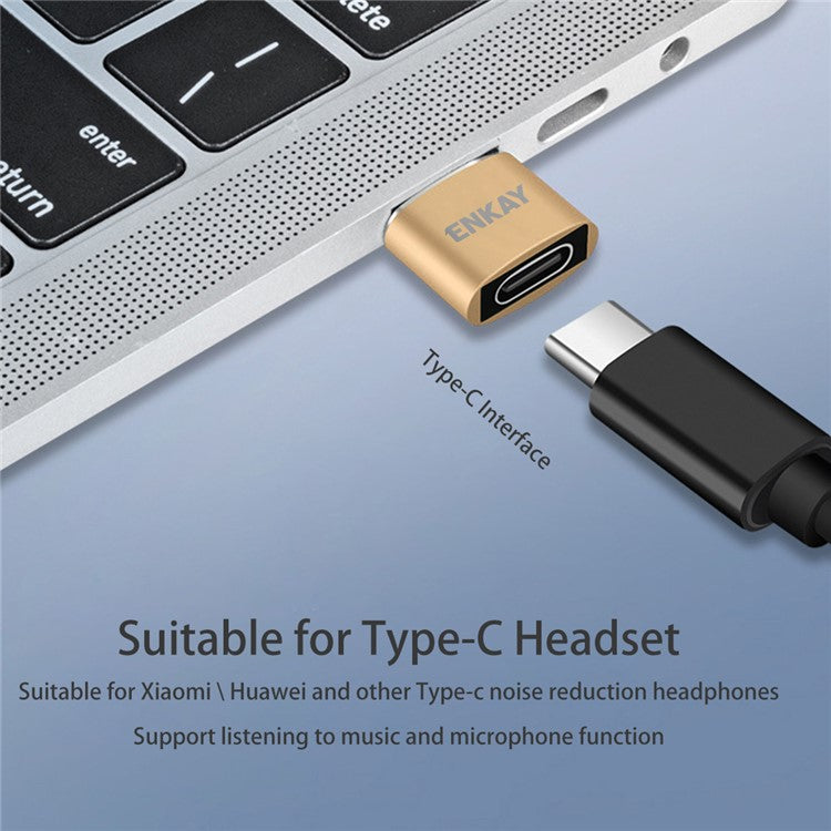 ENKAY HAT PRINCE ENK-AT105 USB Male to Type-C Female Adapter Connector Support Fast Charge Data Transfer - Rose Gold