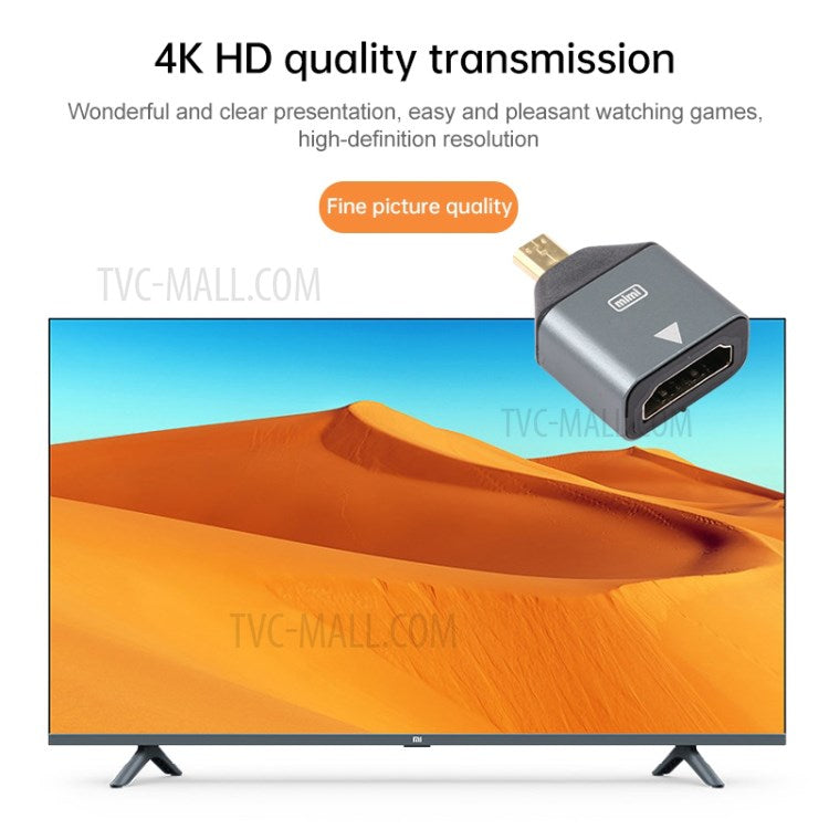 Micro HDMI Male to HDMI Female Gold Plated Connector HD Connection Adapter for Monitor HDTV Projector