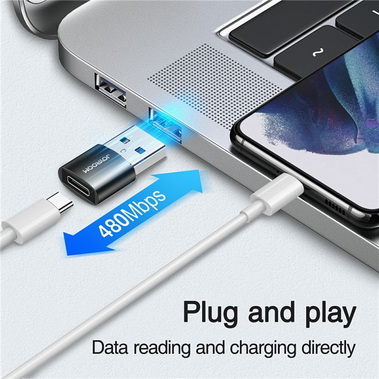 2pcs JOYROOM S-H152 USB to Type C OTG Adapter USB Male to USB-C Female Converter for Laptop Mobile Phone