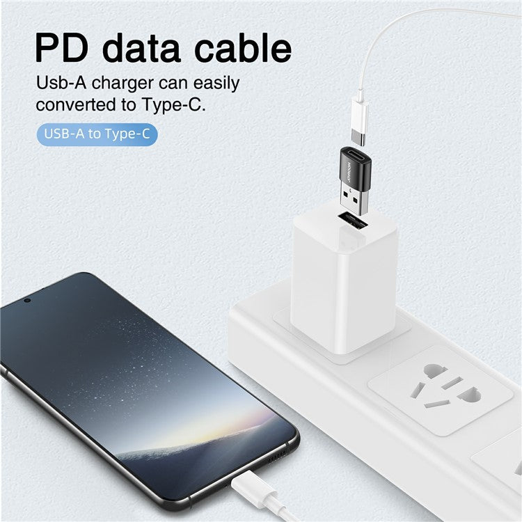 2pcs JOYROOM S-H152 USB to Type C OTG Adapter USB Male to USB-C Female Converter for Laptop Mobile Phone