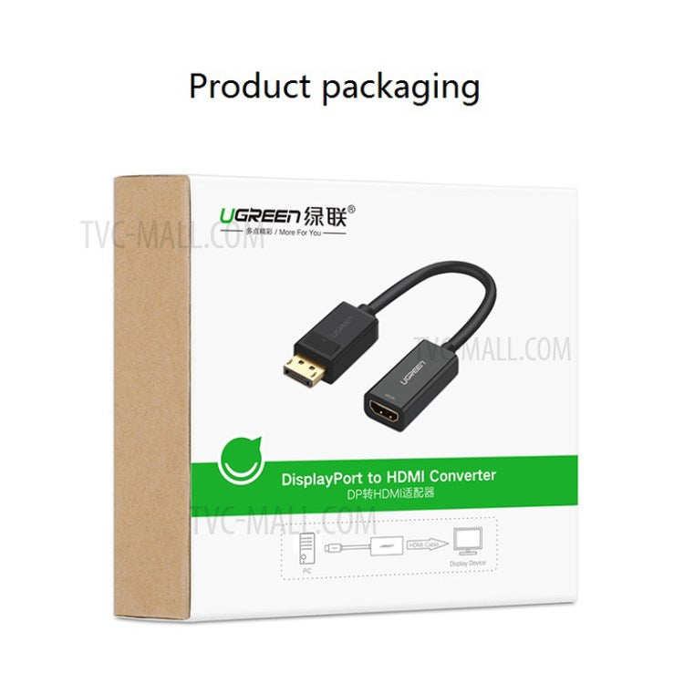 UGREEN 40362 HD 1080P DisplayPort DP to HDMI Adapter Audio Video Converter