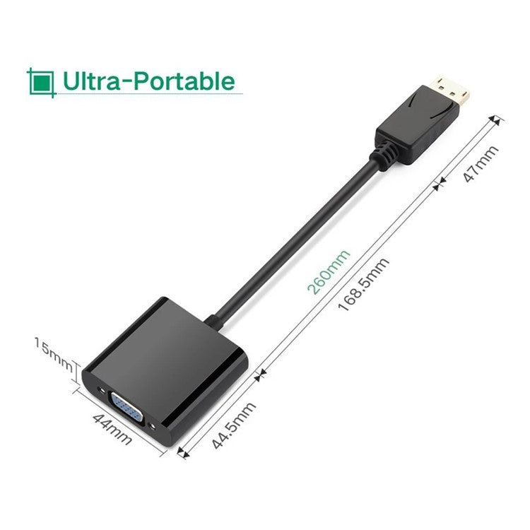 UGREEN 20415 1080P DisplayPort Male to VGA Female Audio Video Adapter Converter