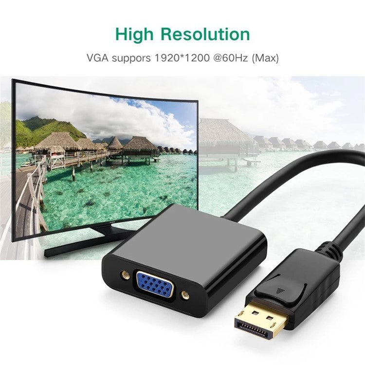 UGREEN 20415 1080P DisplayPort Male to VGA Female Audio Video Adapter Converter