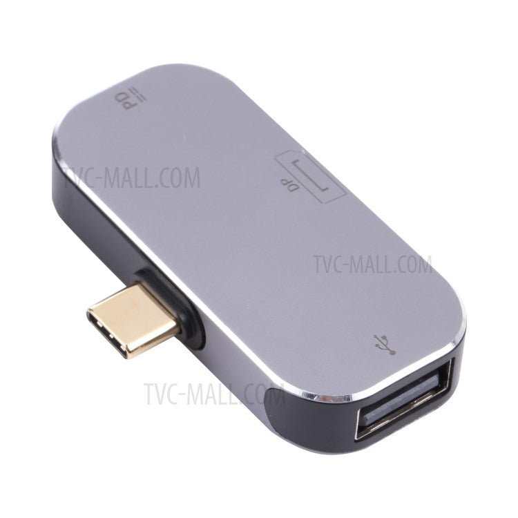 3-in-1 Type-C Male to Type-C+USB+DP Female Converter Adapter