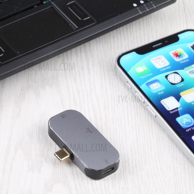 3-in-1 Type-C Male to Dual Type-C+4K 60Hz HDMI Female Converter Adapter