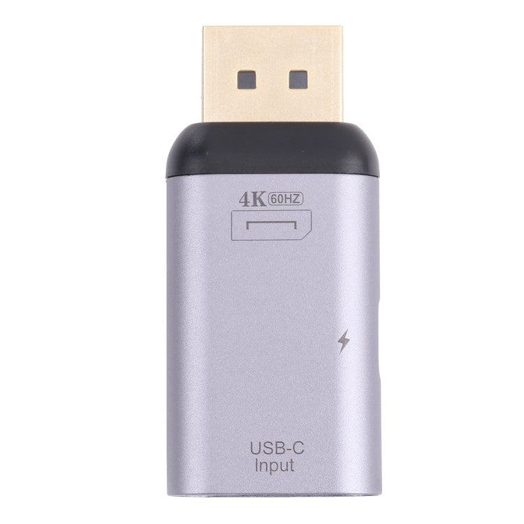 Portable 2-in-1 4K 60Hz DP Male to Type-C Charging + Type-C Female Adapter