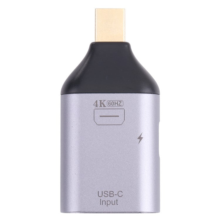 Portable 2-in-1 4K 60Hz Mini DP Male to Type-C Charging + Type-C Female Adapter Converter