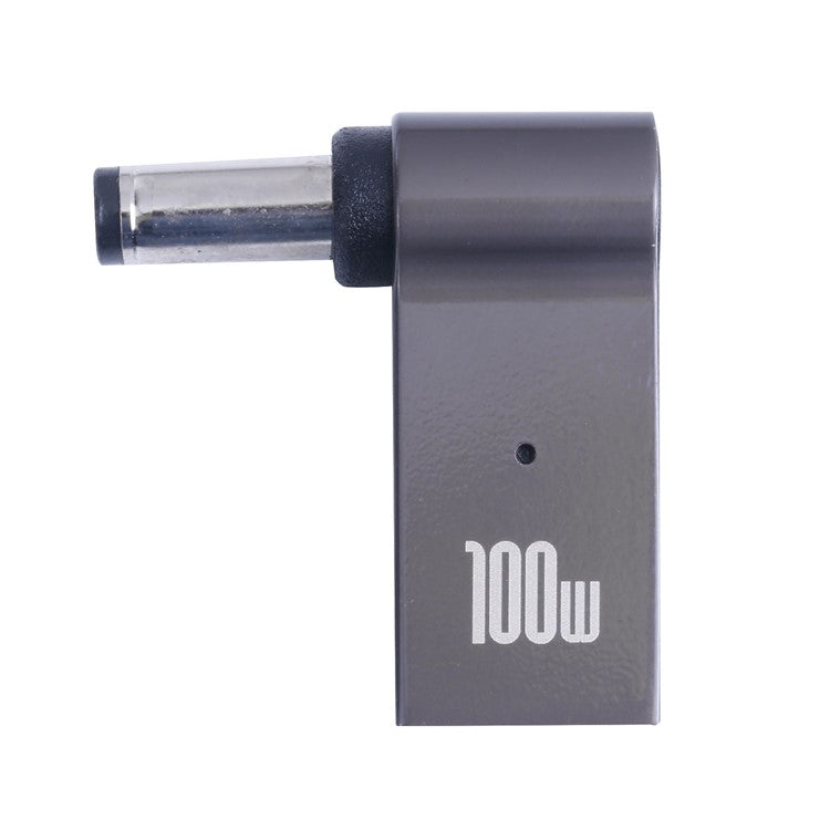 100W Type-C Female to DC 5.5x2.1mm Male Right Angle Laptop Fast Charging Converter Adapter