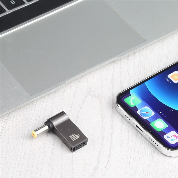 100W Type-C Female to DC 5.5x1.7mm Male Right Angle Fast Charging Converter Plug Laptop Adapter for Acer