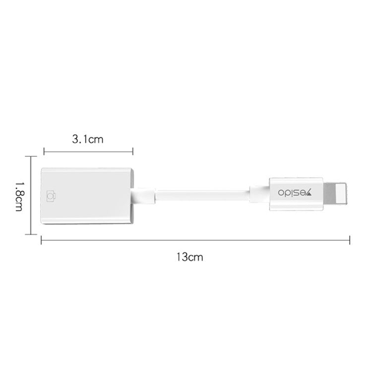 YESIDO GS10 USB 3.0 to Lightning OTG Adapter Converter for iPhone 12 11 Pro Xs Max XR X 8 7 6
