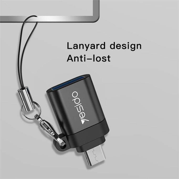 YESIDO GS07 Portable Micro USB to USB OTG Adapter with Keychain for Android Phone Tablet
