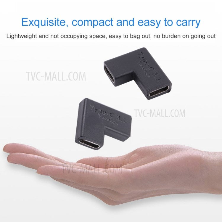 Type-C Female to Type-C Female Right Angle Phone Charging Adapter