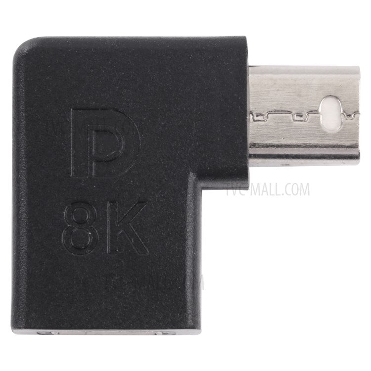 DP1.4 8K Mini DisplayPort Female to Mini DisplayPort Male Video Converter Elbow Adapter