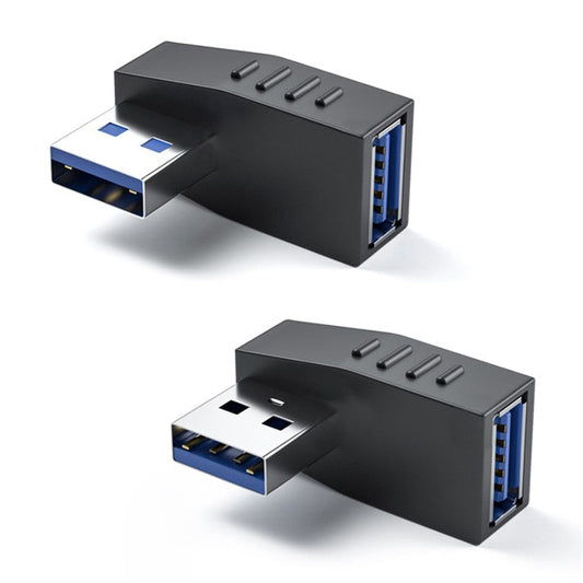 ENKAY HAT PRINCE 2Pcs Right Angle Converter USB 3.0 Male to Female 90 Degree Adapter - Left+Right Angle