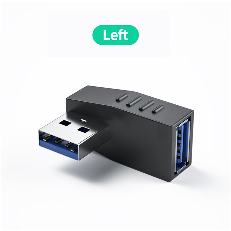 ENKAY HAT PRINCE USB 3.0 Male to Female Converter 90 Degree Right Angle Adapter - Left Angle