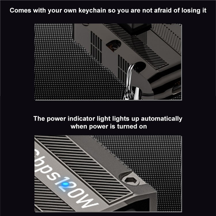 120W USB 3.1 Gen2 to Type-C Converter 10Gbps Zinc Alloy Shell Elbow Adapter