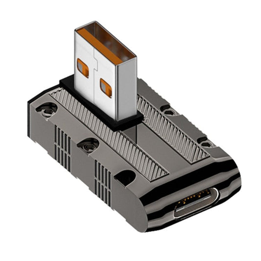 USB 3.1 Gen2 to Type-C Converter 10Gbps Middle Elbow Adapter Support 120W Fast Charging