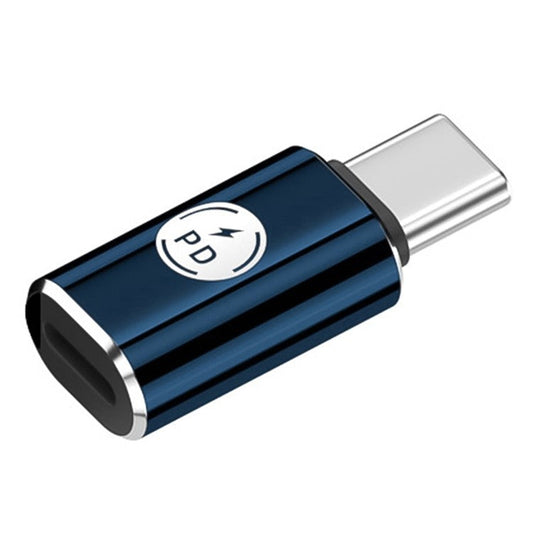 PD 27W Type-C Male to iP 8-Pin Female Fast Data Transmission Adapter for Iphone, Ipad, MacBook - Glossy Blue