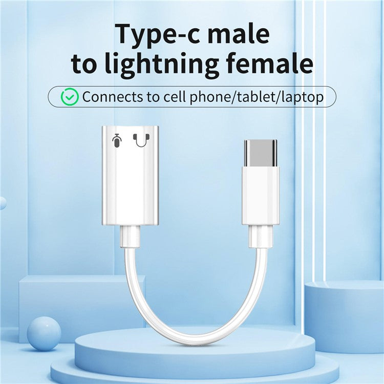 USB-C to iP Headphone Converter for iPhone 15 Series Huawei Samsung Xiaomi LG Type-C Headset Adapter