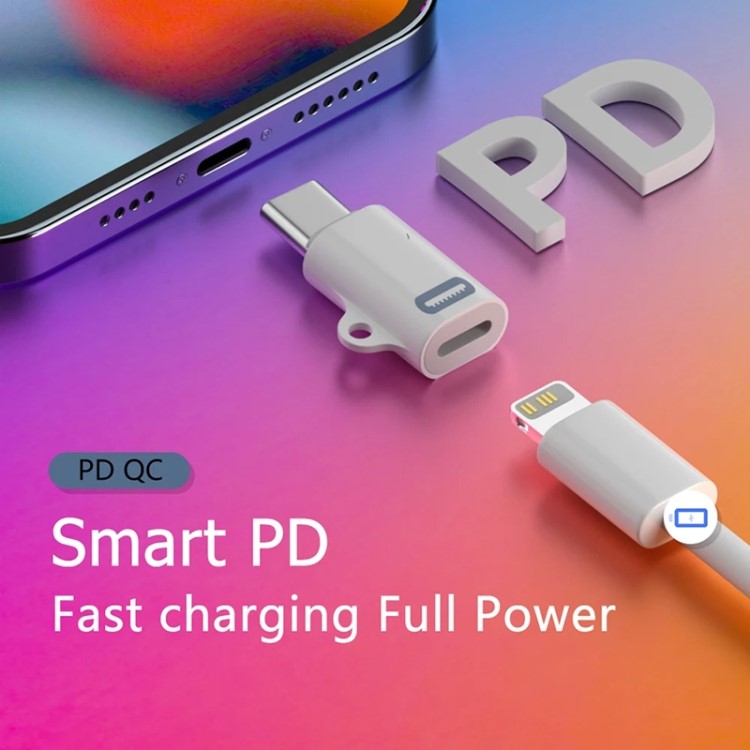Gen3 PD Fast Charging Adapter Type-C Male to iP Female Converter Fast Data Transmission Speed