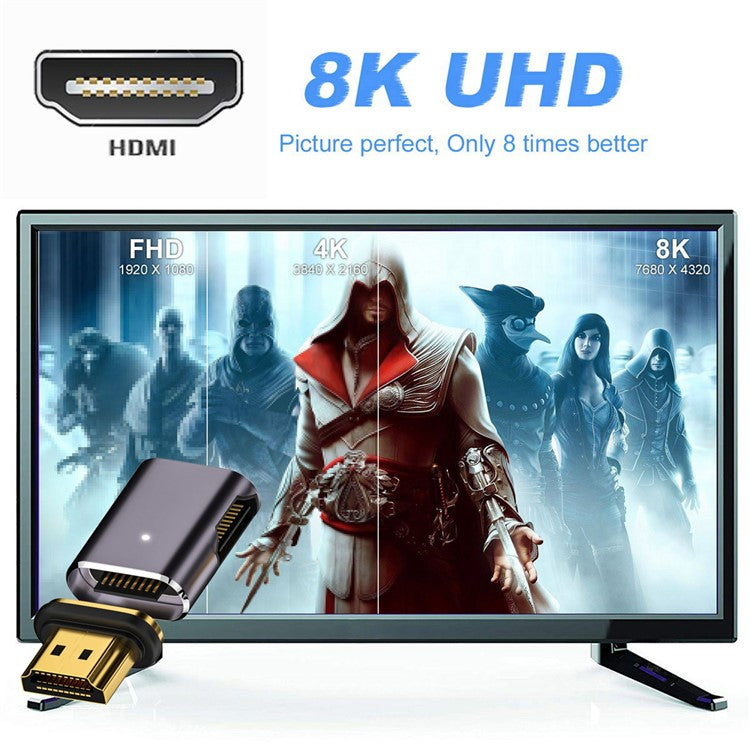 Straight Head HDMI 2.1 Adapter Support 8K 60Hz 48Gbps Magnetic Converter for UHD HDTV Monitor