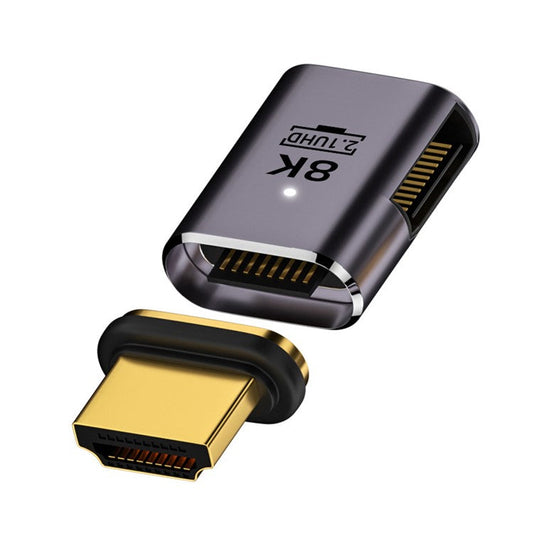 Right-Angled 48Gbps Converter UHD HDTV Magnetic HDMI 2.1 Adapter Supports 8K 60Hz High Resolution