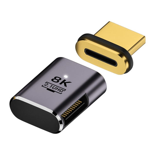 Left-Angled Design 8K 60Hz Magnetic HDMI 2.1 Adapter 48Gbps Converter for UHD HDTV Monitor