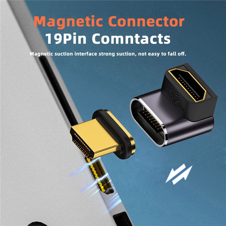 M8K-058K Angled 60Hz HDTV Converter Magnetic Absorption HDMI Adapter Supports 8K High Resolution
