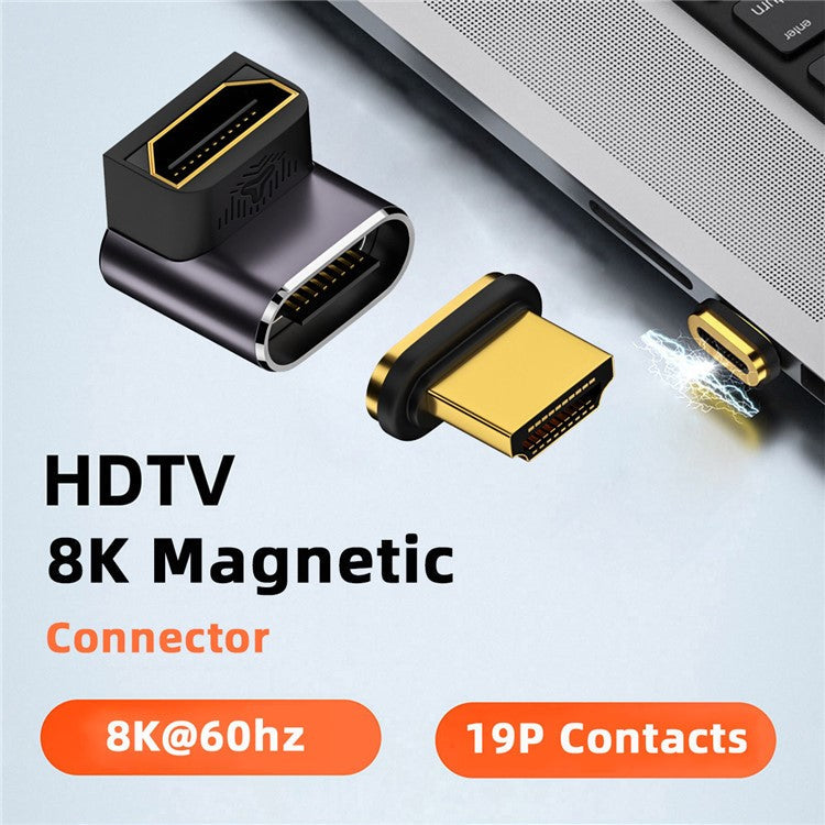 M8K-058K Angled 60Hz HDTV Converter Magnetic Absorption HDMI Adapter Supports 8K High Resolution