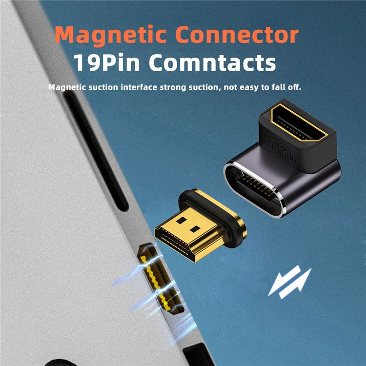 H8K-06 Front-Angled Magnetic Absorption 8K 60Hz High Resolution HDMI Adapter HDTV Converter