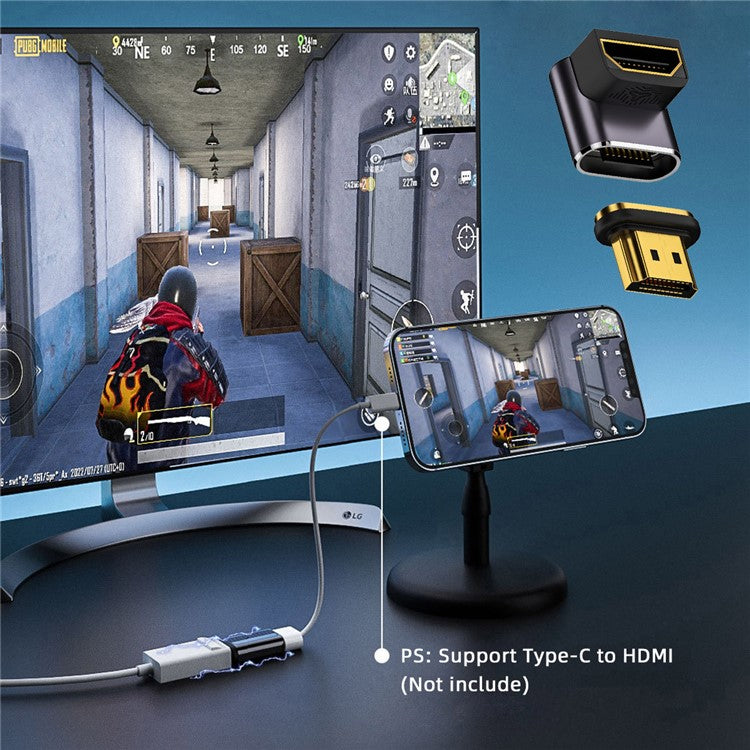 H8K-06 Front-Angled Magnetic Absorption 8K 60Hz High Resolution HDMI Adapter HDTV Converter