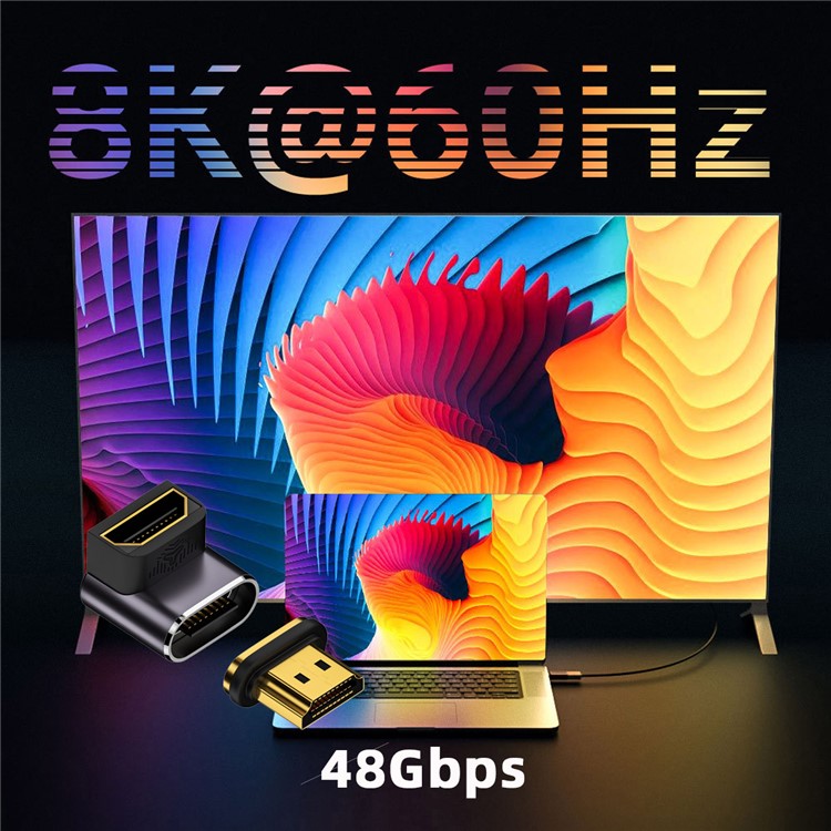 H8K-06 Front-Angled Magnetic Absorption 8K 60Hz High Resolution HDMI Adapter HDTV Converter