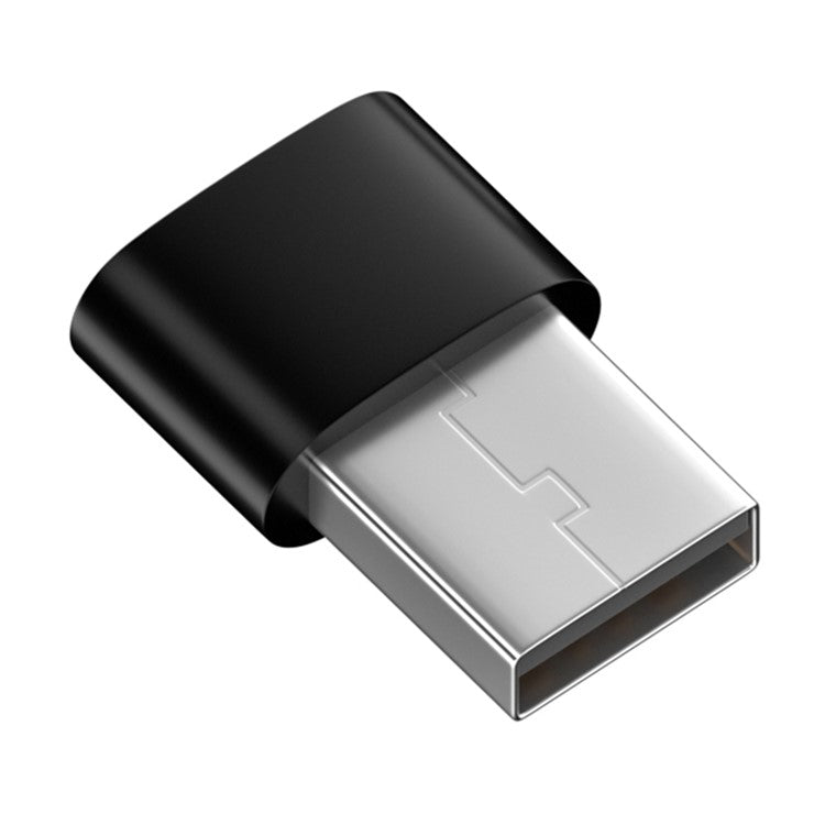 USB 2.0 Male to USB-C Female Adapter 480Mbps Data Transfer OTG Converter - Black