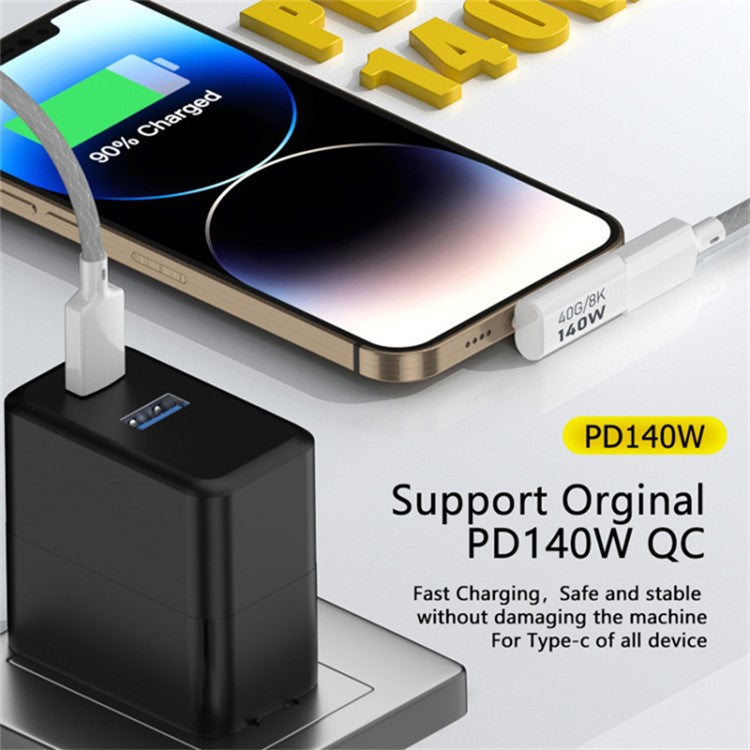 140W Charging 40Gbps Middle Elbow USB 3.1 Type-C Male to Female Adapter