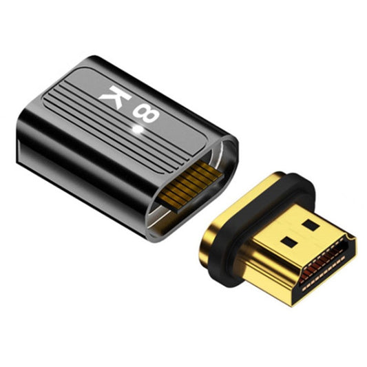 Magnetic HDMI 2.1 Female to Male Adapter 48Gbps Video Converter for HDTV Monitor - Dark Grey
