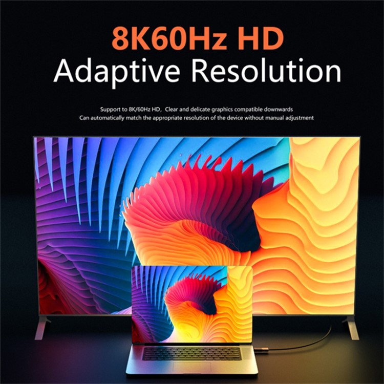 Magnetic HDMI 2.1 Female to Male Adapter 48Gbps Video Converter for HDTV Monitor - Dark Grey
