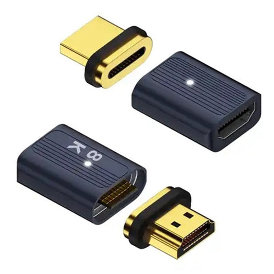 Magnetic HDMI 2.1 Female to Male Adapter 48Gbps Video Converter for HDTV Monitor - Blue