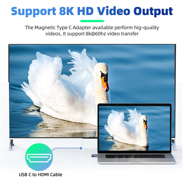 140W 5A Magnetic USB4 Type-C Straight Converter 8K 60Hz 40Gbps OTG Adapter