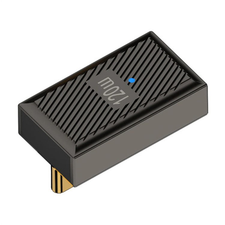 USB-A 3.1 Female to Type-C Male Middle Bend 120W Fast Charging 10Gbps OTG Adapter - Dark Grey