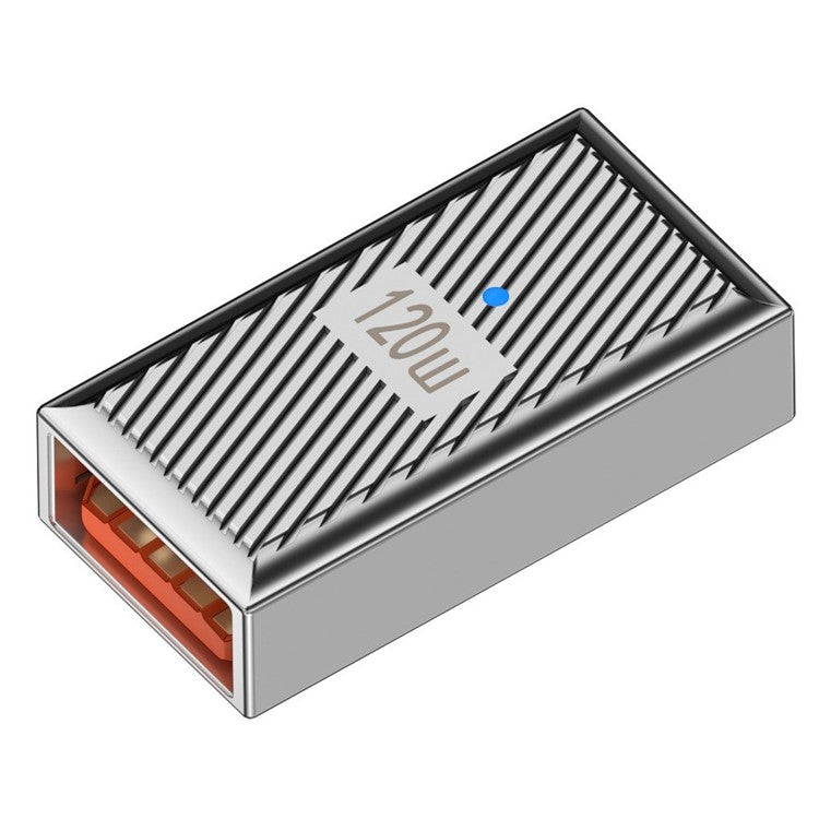 10Gbps Data Transfer USB-A 3.1 Female to Type-C Female 120W OTG Adapter - Silver