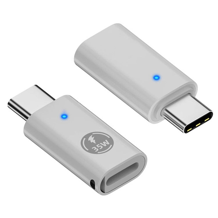 USB-C Adapter Type-C Male to 8-Pin Female PD 35W Fast Charging Data Transfer Converter - White