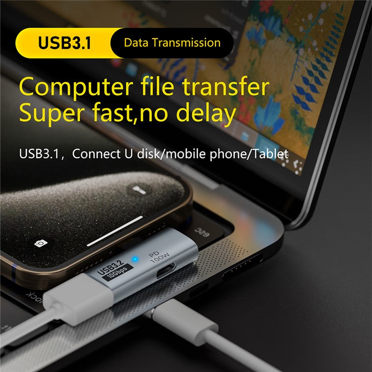 USB 3.2 Adapter Type-C to USB-A  /  USB-C Adapter 10Gbps OTG USB-C 2 to 1 Converter with PD 100W Charge